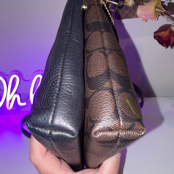 Coach Mia Crossbody Signature Canvas Brown Black Gold F76646 EUC - Picture 8 of 13